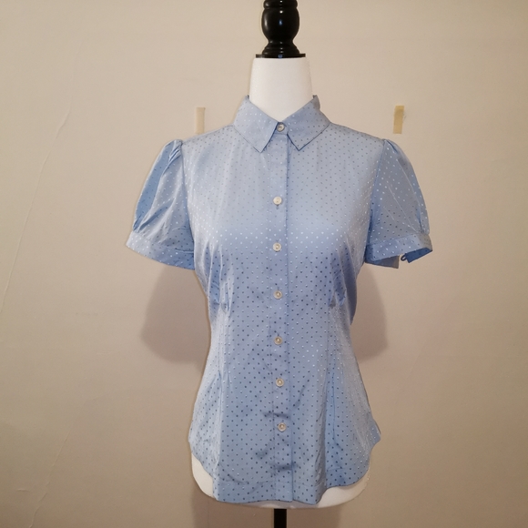 Banana Republic Tops - Banana Republic blue polka dot blouse